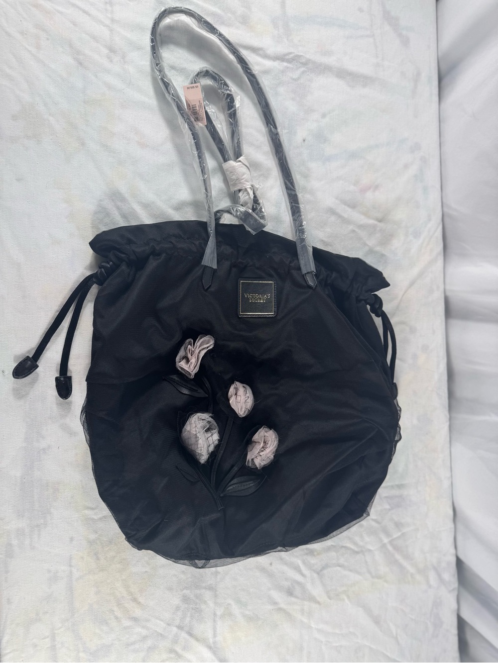 NWT Victoria’s Secret Tease Gardenia Floral Mesh Tote Y2K Coquette Goth